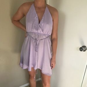 Tobi lavender Juliet plunging skater skirt